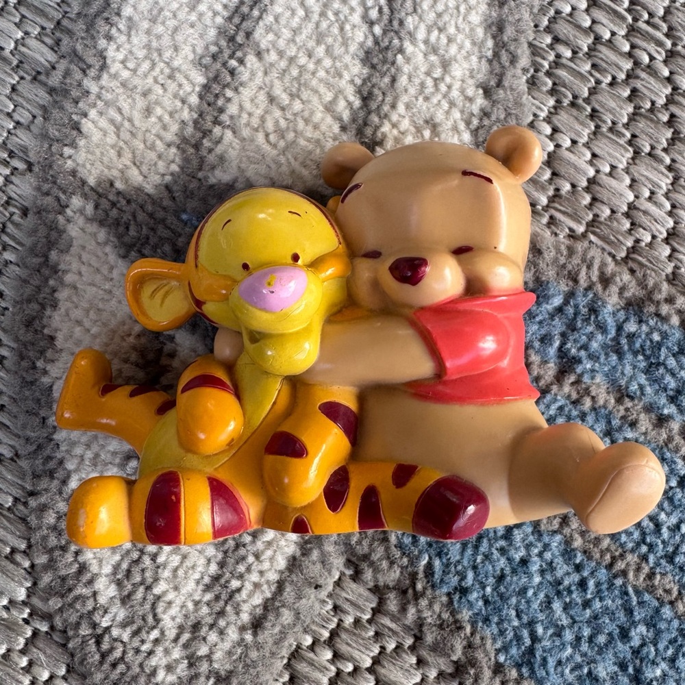 Vintage Winnie Pooh Bear & Tigger Disney Baby DecoPac Rubber Figure